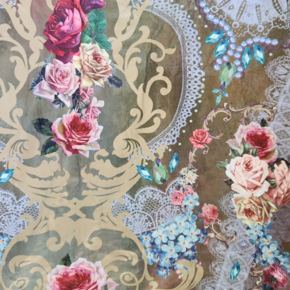 SHEIN Brown and Red Embellished Maxi Pencil Skirt Size L - Picture 3 of 3